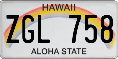 HI license plate ZGL758