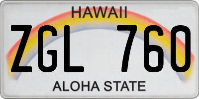 HI license plate ZGL760