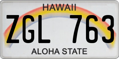HI license plate ZGL763