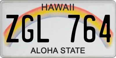 HI license plate ZGL764
