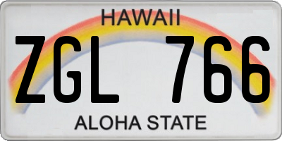 HI license plate ZGL766