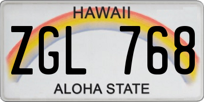 HI license plate ZGL768