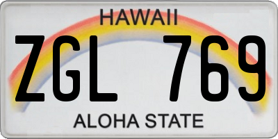 HI license plate ZGL769