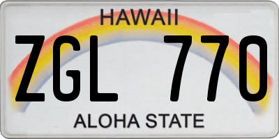 HI license plate ZGL770