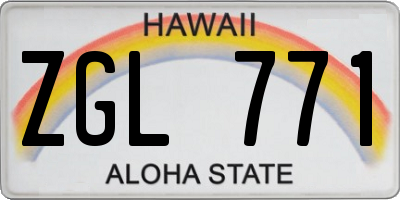 HI license plate ZGL771