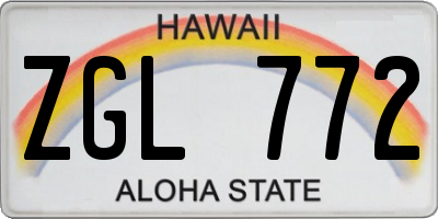HI license plate ZGL772