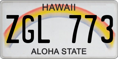 HI license plate ZGL773