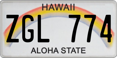 HI license plate ZGL774