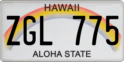 HI license plate ZGL775