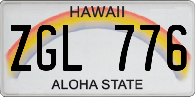 HI license plate ZGL776