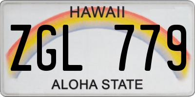 HI license plate ZGL779