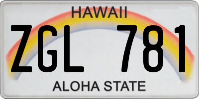 HI license plate ZGL781