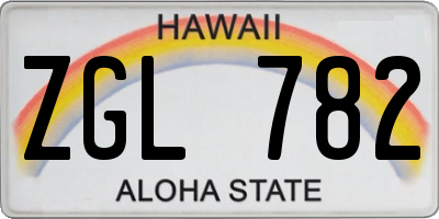 HI license plate ZGL782
