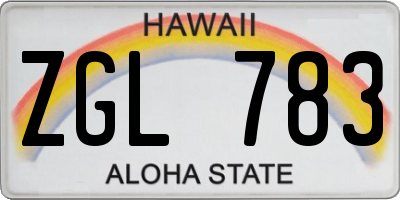 HI license plate ZGL783