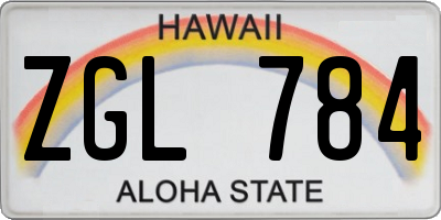 HI license plate ZGL784