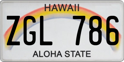 HI license plate ZGL786
