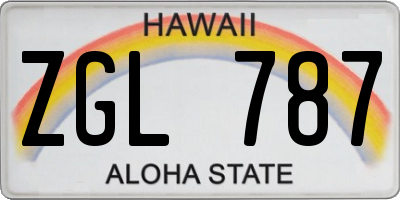 HI license plate ZGL787