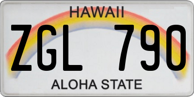 HI license plate ZGL790
