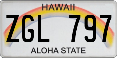 HI license plate ZGL797