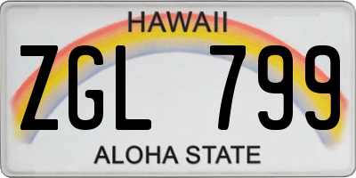 HI license plate ZGL799