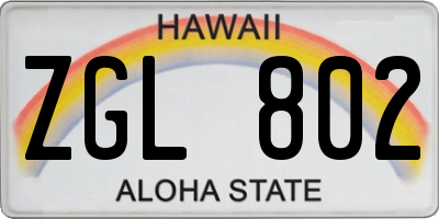 HI license plate ZGL802