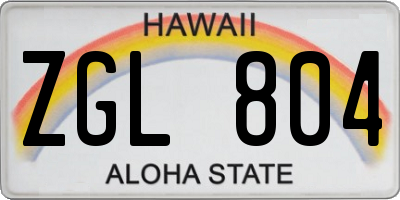 HI license plate ZGL804