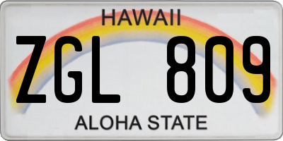 HI license plate ZGL809