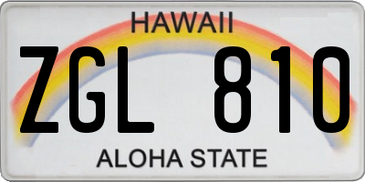 HI license plate ZGL810
