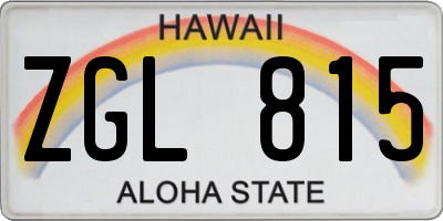 HI license plate ZGL815