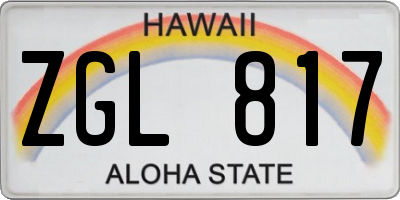 HI license plate ZGL817