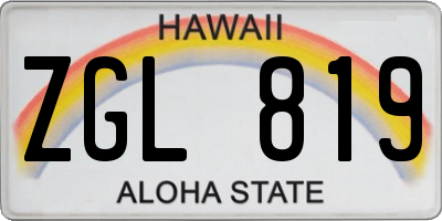 HI license plate ZGL819