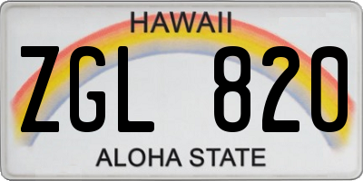 HI license plate ZGL820