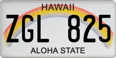 HI license plate ZGL825