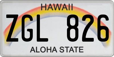 HI license plate ZGL826