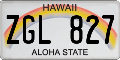 HI license plate ZGL827
