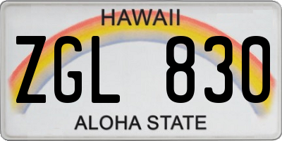 HI license plate ZGL830