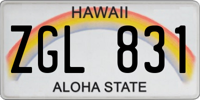 HI license plate ZGL831