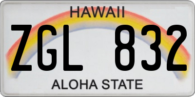 HI license plate ZGL832
