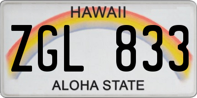 HI license plate ZGL833