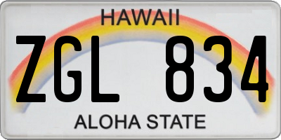 HI license plate ZGL834