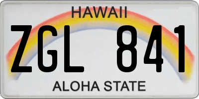 HI license plate ZGL841