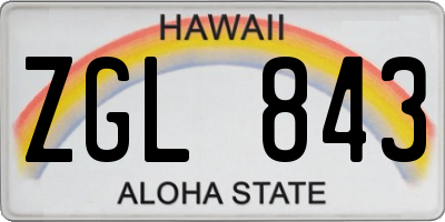 HI license plate ZGL843