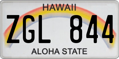 HI license plate ZGL844
