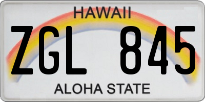 HI license plate ZGL845