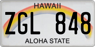 HI license plate ZGL848