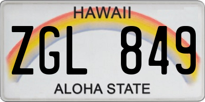 HI license plate ZGL849