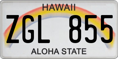 HI license plate ZGL855