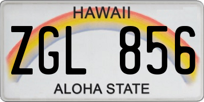 HI license plate ZGL856