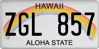 HI license plate ZGL857