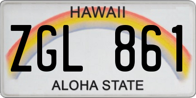 HI license plate ZGL861
